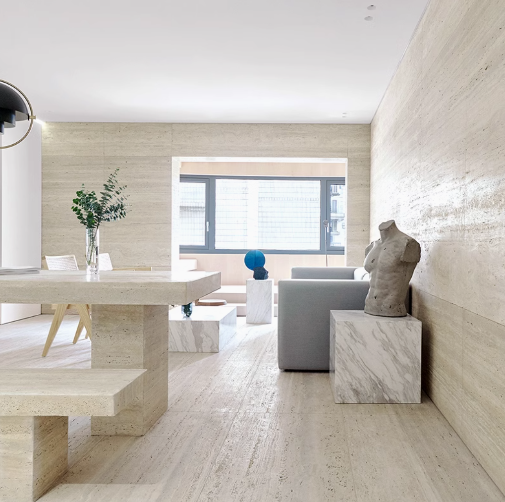 Matte Golden Travertine Tile - Marble-Look Floor &amp; Wall Tile